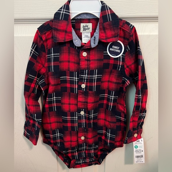 Red And Black Flannel Button Down - Picture 1 of 4